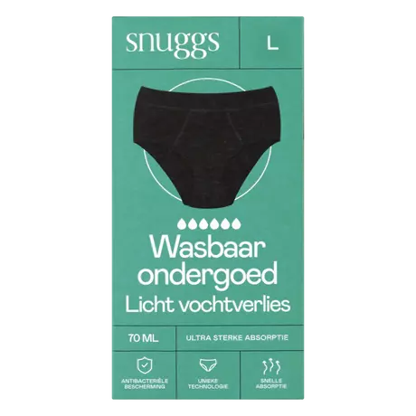 Snuggs Incontinentieondergoed Zwart Maat L