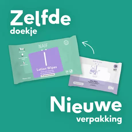 Naïf Plasticvrije Lotion Billendoekjes 3x54 stuks