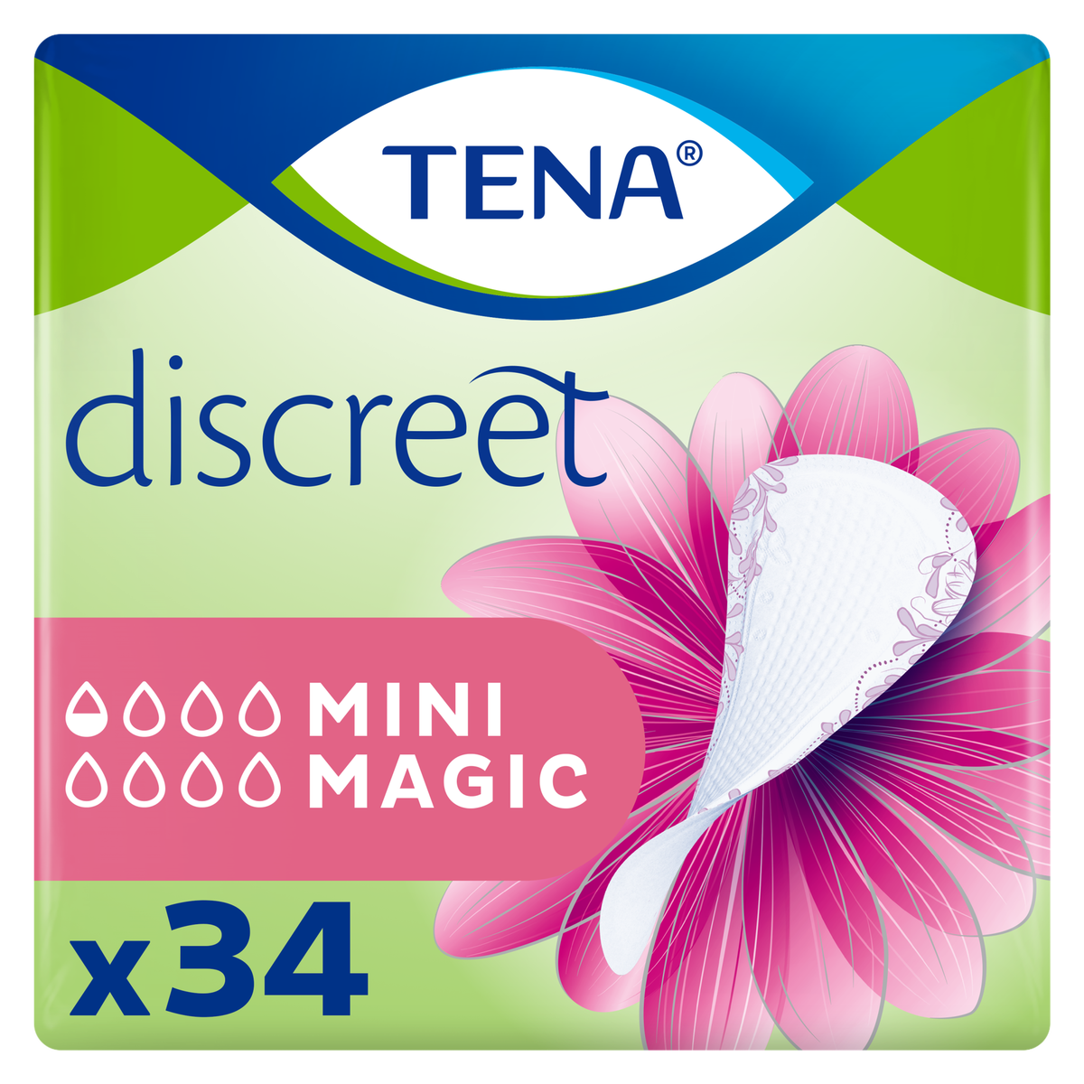 TENA incontinentie Discreet Mini — 34 stuks