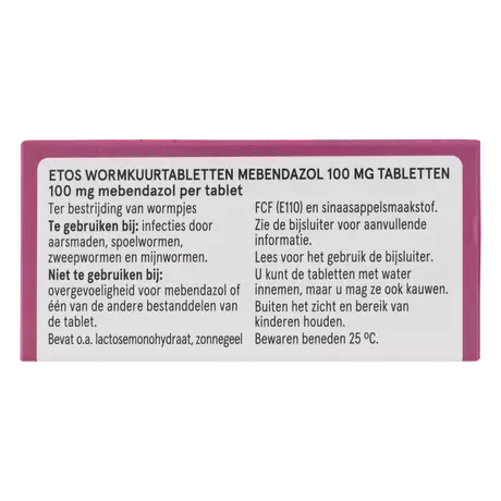 Etos Wormkuurtabletten 100 MG 6 stuks