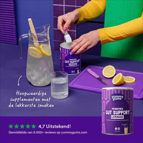 Yummygums Gut Support Lemonade Suikervrij 240 GR