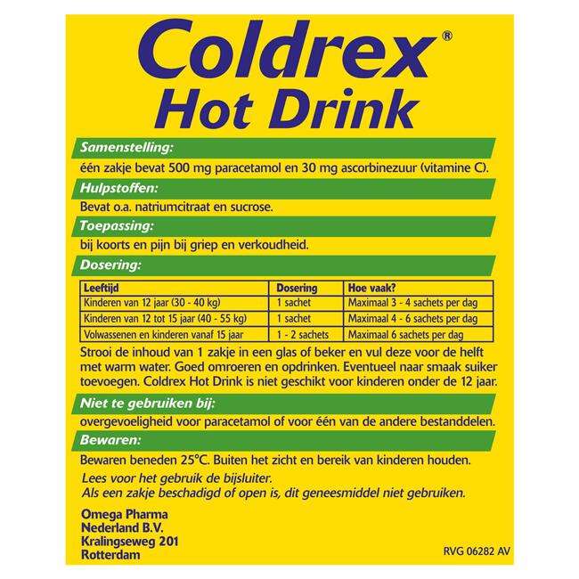 Hot Coldrex bij Griep en Verkoudheid 10 Sachets