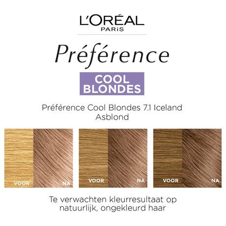 L'Oréal Paris Préférence Cool Blondes Permanente Haarverf 7.1 Iceland
