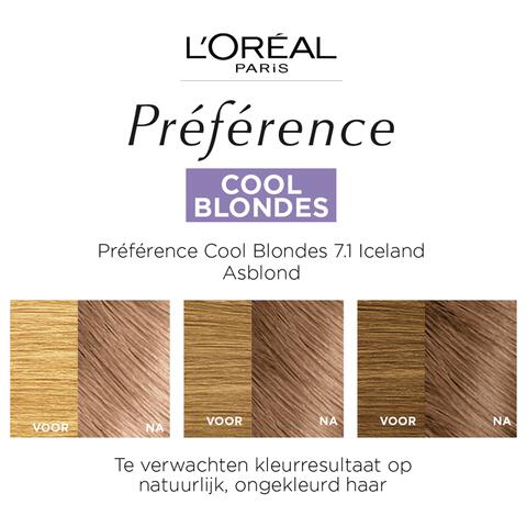 L'Oréal Paris Préférence Cool Blondes Permanente Haarverf 7.1 Iceland