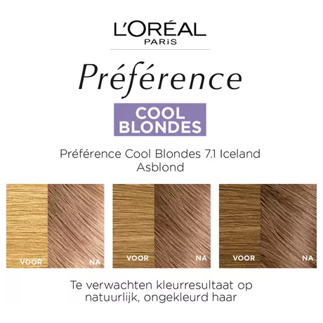 L'Oréal Paris Préférence Cool Blondes Permanente Haarverf 7.1 Iceland