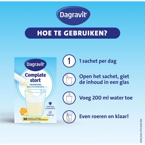 Dagravit Complete Start Kids Multivitamine Citroen 30 stuks