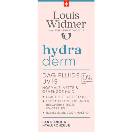 Louis Widmer Hydraderm Dag Fluide SPF15 Zonder Parfum 50 ML