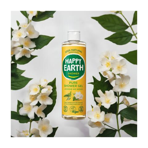 Happy Earth Jasmine Ho Wood 100% Natuurlijke Douchegel 300 ML