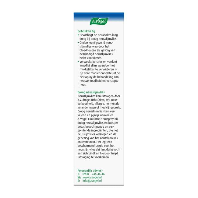 A.Vogel Cinuforce Neusspray Droog Neusslijmvlies & Korstjes Spray 15 ML