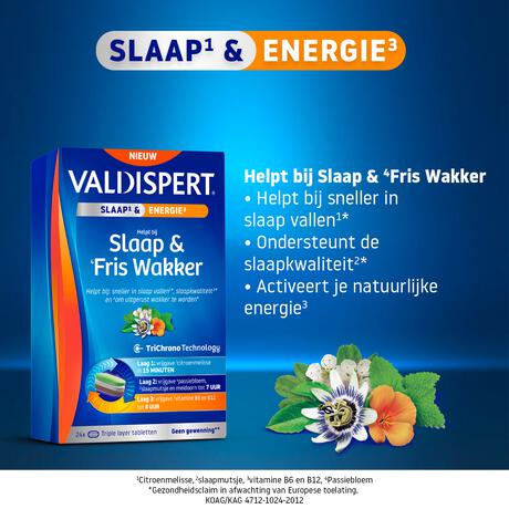 Valdispert Slaap & Fris Wakker Tabletten 24 stuks