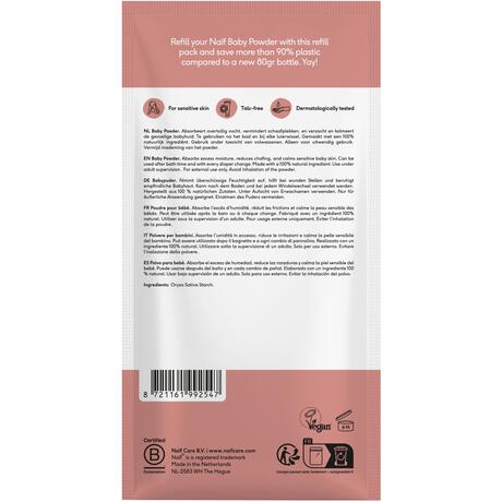 Naïf Baby & Kids Babypoeder Navulverpakking 80 gram