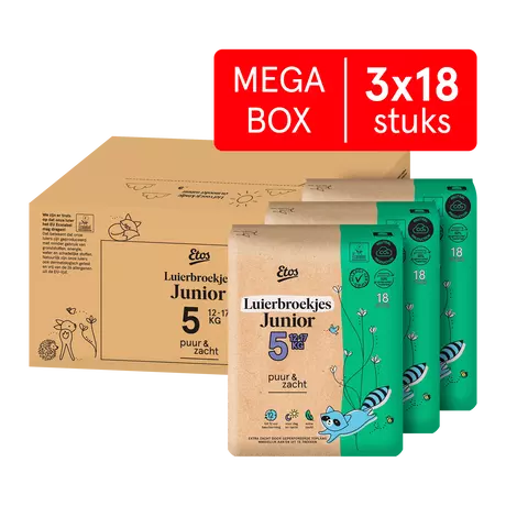 Etos Puur & Zacht Luierbroekjes Junior Maat 5 12-17 kg Megabox 54 stuks