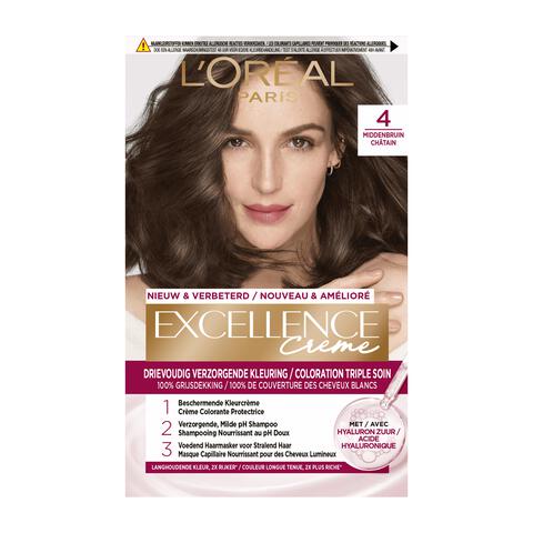 L'Oréal Paris Excellence Crème Verzorgende Crèmekleuring 4 Middenbruin