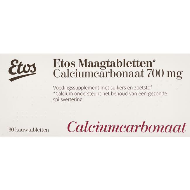 Etos Maagtabletten Calciumcarbonaat 700 mg 60 stuks
