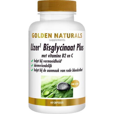 Golden Naturals Ijzer Bisglycinaat Plus Capsules 60 stuks