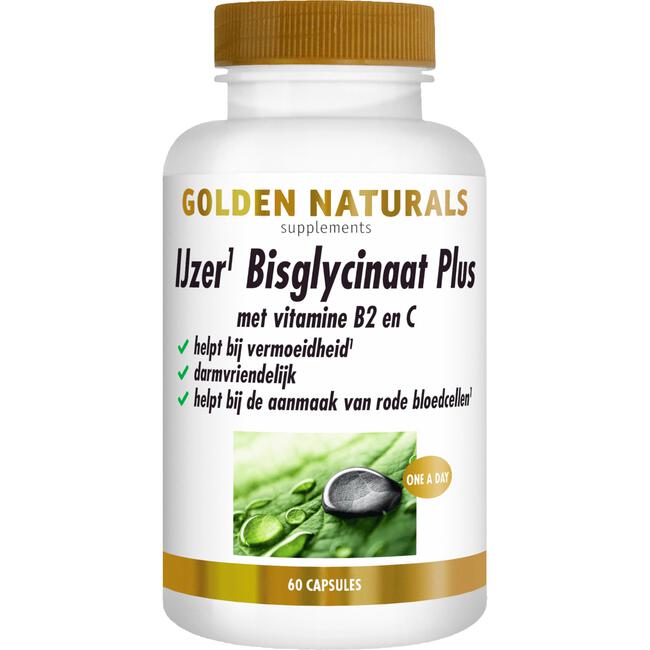 Golden Naturals Ijzer Bisglycinaat Plus Capsules 60 stuks