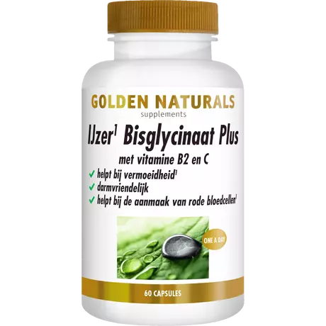 Golden Naturals Ijzer Bisglycinaat Plus Capsules 60 stuks