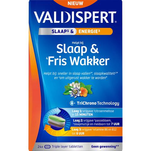 Valdispert Slaap & Fris Wakker Tabletten 24 stuks