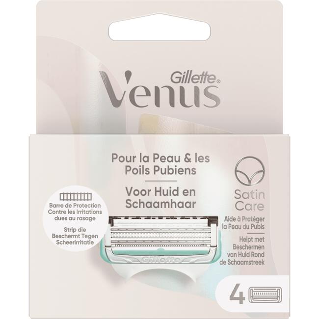 Gillette Venus Voor Huid en Schaamhaar Navulmesjes 4 Stuks