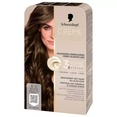 Schwarzkopf Creme Supreme Haarkleuring 6-0 Natuurlijk Lichtbruin