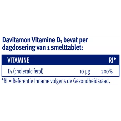 Davitamon Vitamine D3 Smelttabletten 150 stuks