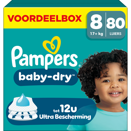 Pampers Baby Dry Voordeelbox Luiers Maat 8 17+ kg 80 stuks
