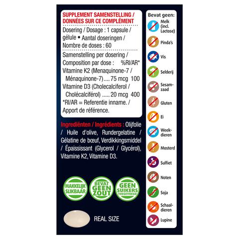 Lucovitaal Vitamine K2 + D3 Capsules 60 stuks