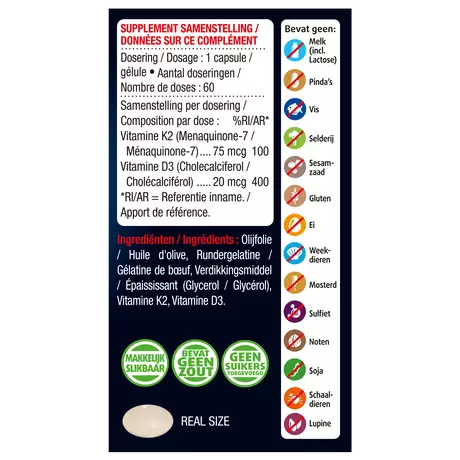 Lucovitaal Vitamine K2 + D3 Capsules 60 stuks