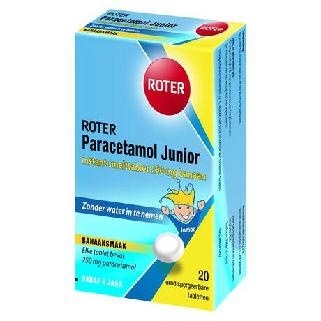 Roter Paracetamol smelttablet 250 mg Junior 20 tabletten