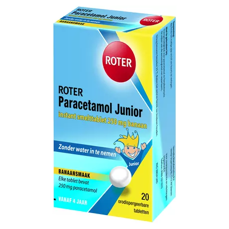 Roter Paracetamol 250 MG Junior Smelttabletten 20 stuks