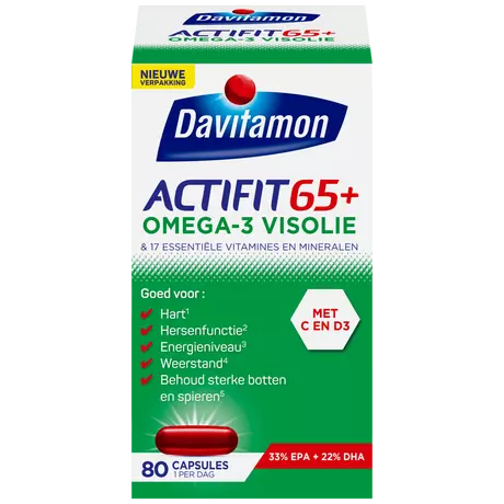 Davitamon Actifit 65+ Omega-3 Visolie Capsules 80 stuks