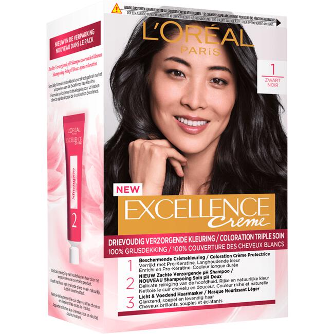 L'Oréal Paris Excellence Crème Permantente Haarverf 1 Intens Zwart
