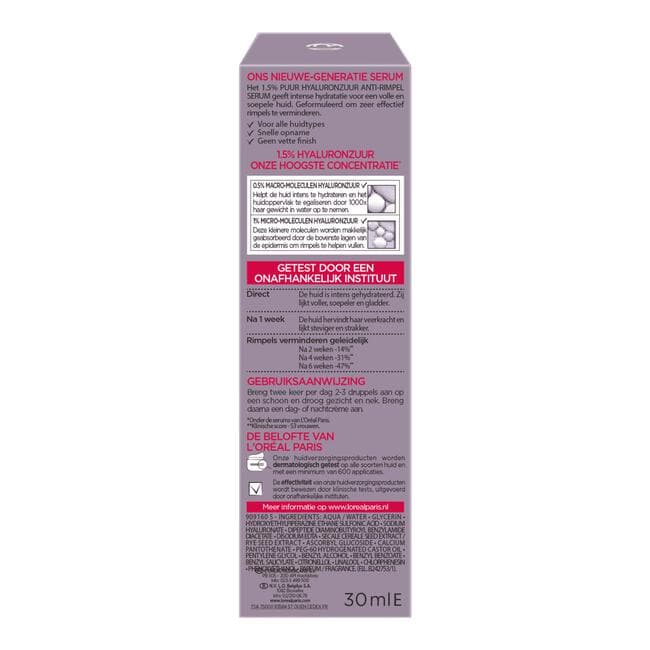 L'Oréal Paris Revitalift Filler 1,5% Hyaluronzuur Serum 30ML