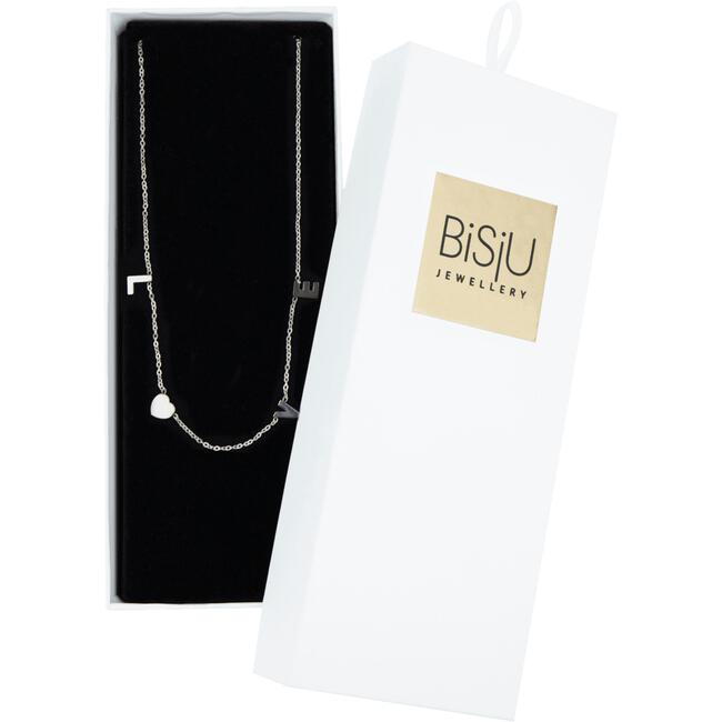 BiSjU Jewellery Ketting met Rond Slot aan Voorkant Silver Plated - Stainless Steel