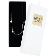BiSjU Jewellery Ketting met Rond Slot aan Voorkant Silver Plated - Stainless Steel