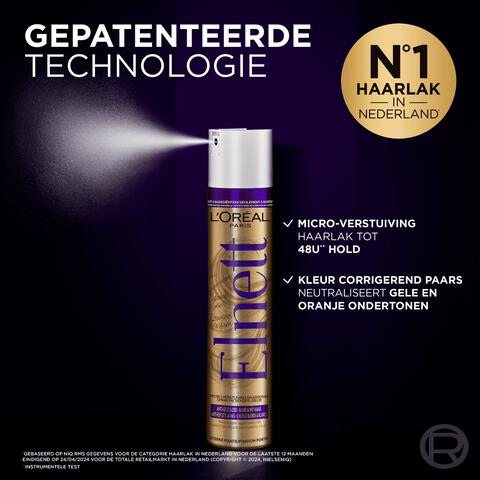 Elnett Purple Sterke Fixatie Haarlak Blond En Wit Haar 200ML