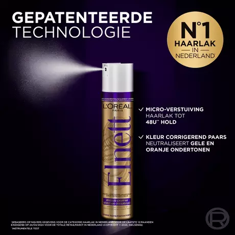 L'Oréal Paris Elnett Purple Sterke Fixatie Haarlak Blond En Wit Haar 200ML