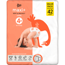 Etos Luiers Maxi+ Maat 4+ 10-15 kg Value Pack 42 stuks