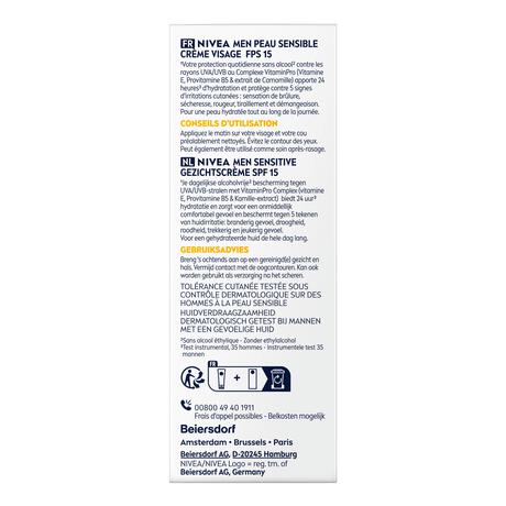 NIVEA MEN Sensitive Gezichtscrème SPF15 Gevoelige Huid 75 ml