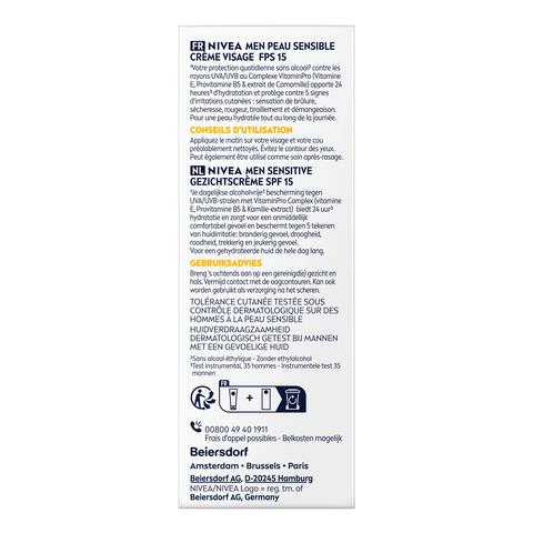 NIVEA MEN Sensitive Gezichtscrème SPF15 Gevoelige Huid 75 ml