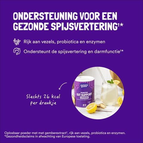 Yummygums Gut Support Lemonade Suikervrij 240 GR