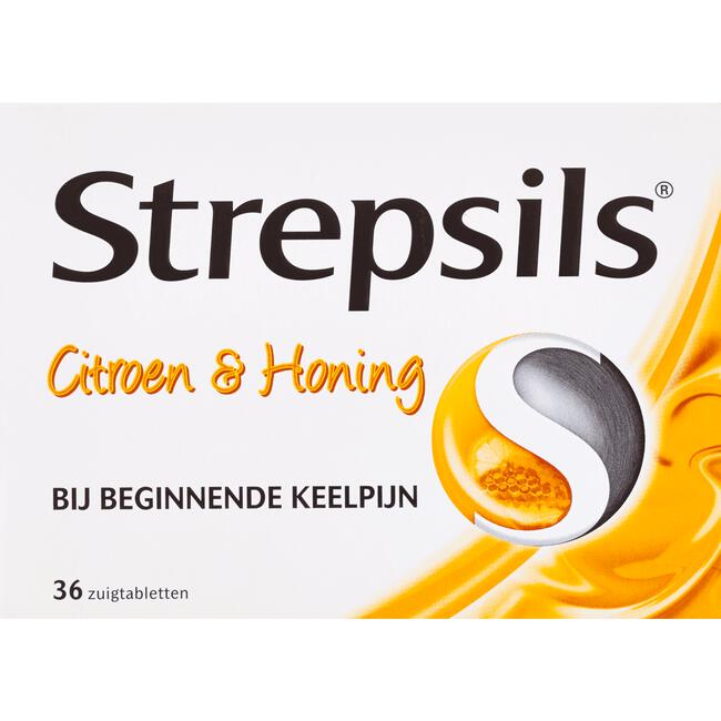 Strepsils Citroen & Honing Zuigtabletten 36 Stuks