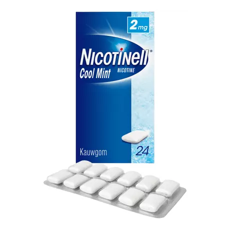 Nicotinell Kauwgom Cool Mint 2 MG Stoppen met Roken 24 stuks