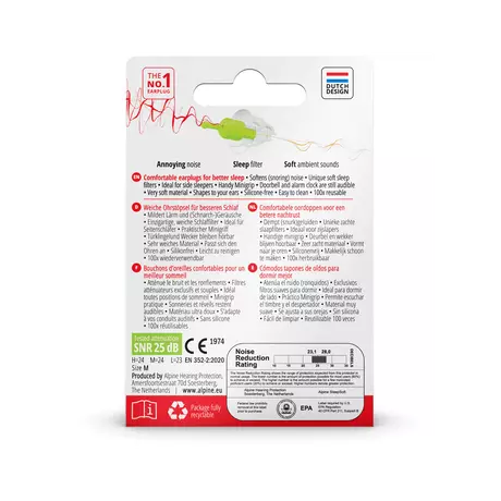 Alpine SleepSoft Herbruikbare Slaap Oordoppen 1 paar