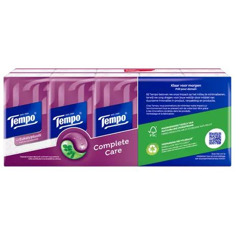 Tempo Complete Care 4-Laags Zakdoekjes 10x10 stuks