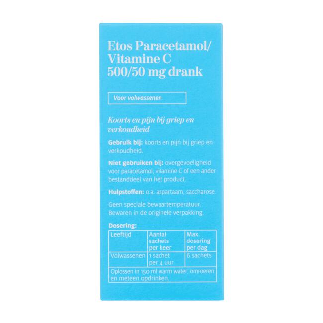 Etos Paracetamol/Vitamine C 500/50 mg Drank