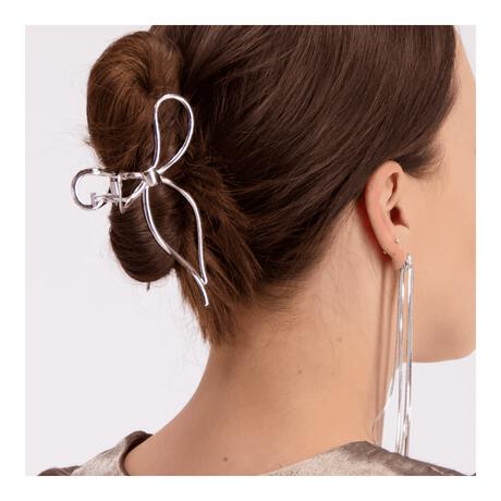 Splendid Haarklem Strik Zilver 1 stuk 