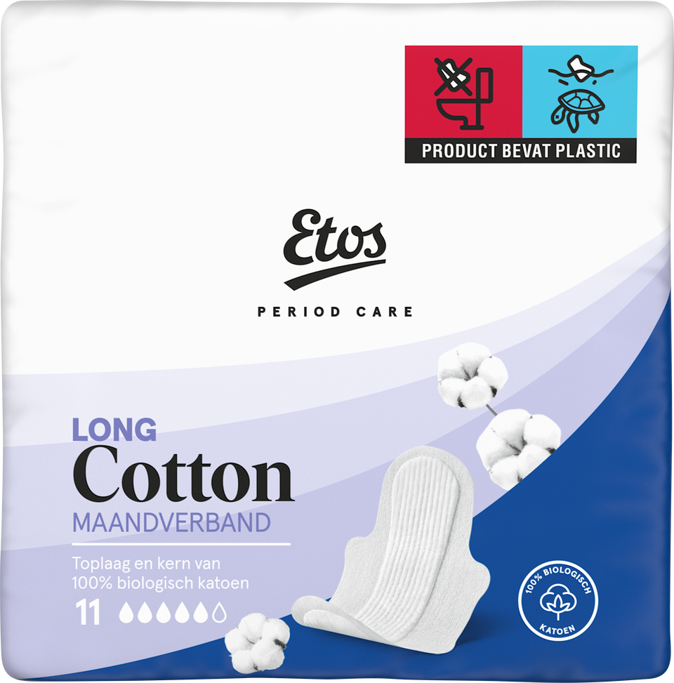 Etos Ultra Long 100% Katoen Maandverband 11 - 11 stuks
