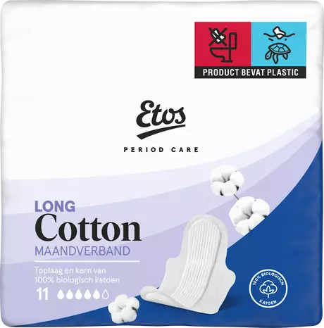 Etos Ultra Long 100% Katoen Maandverband 11 stuks