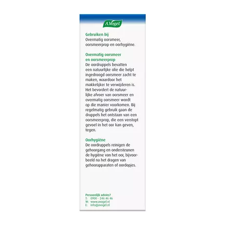 A.Vogel Oordruppels oorhygiëne Reinigt de Gehoorgang Druppels 20 ML
